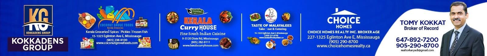 Kokkadens Group: Coconut Grove Foods, Kerala Curry House, Taste of Malayalees and Choice Homes Realty